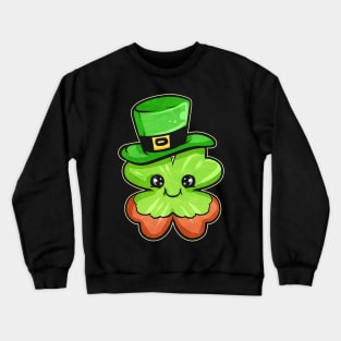 Shamrock Wearing Red Beard and Green Hat For Saint Paddys Crewneck Sweatshirt